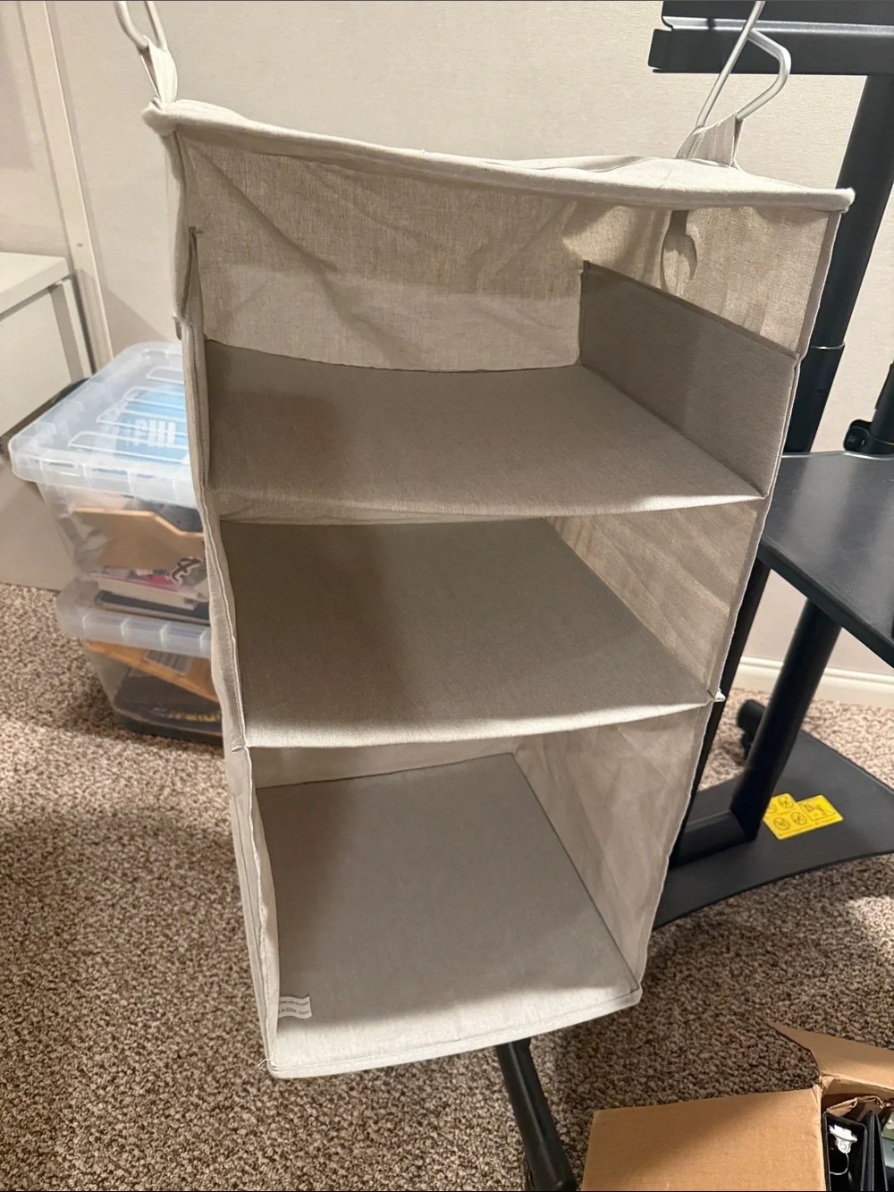 Neutral grey Hanging Fabric Shelf Organizer - Home Storage & Organization